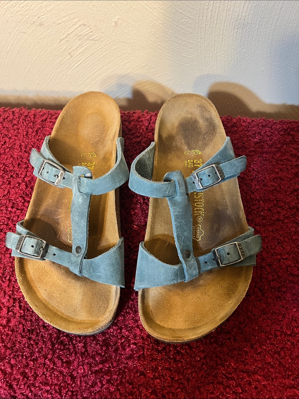 Birkenstock Blue Nubuck Leather Sandals size 6 women’s Rare